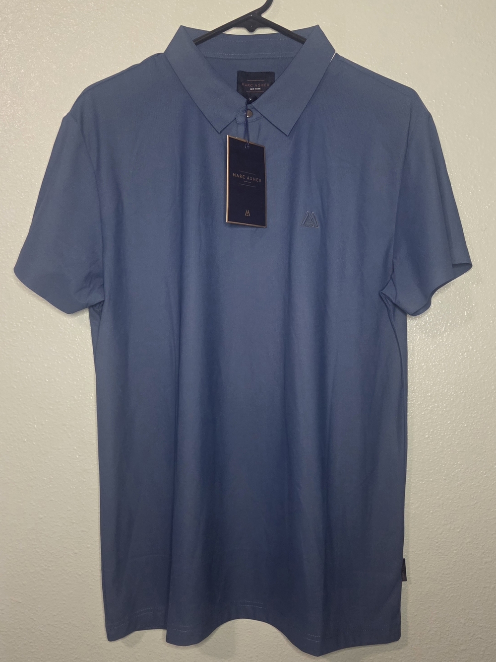 Marc Asher Men’s Performance Golf Polo Shirt NWT Size LG Blue